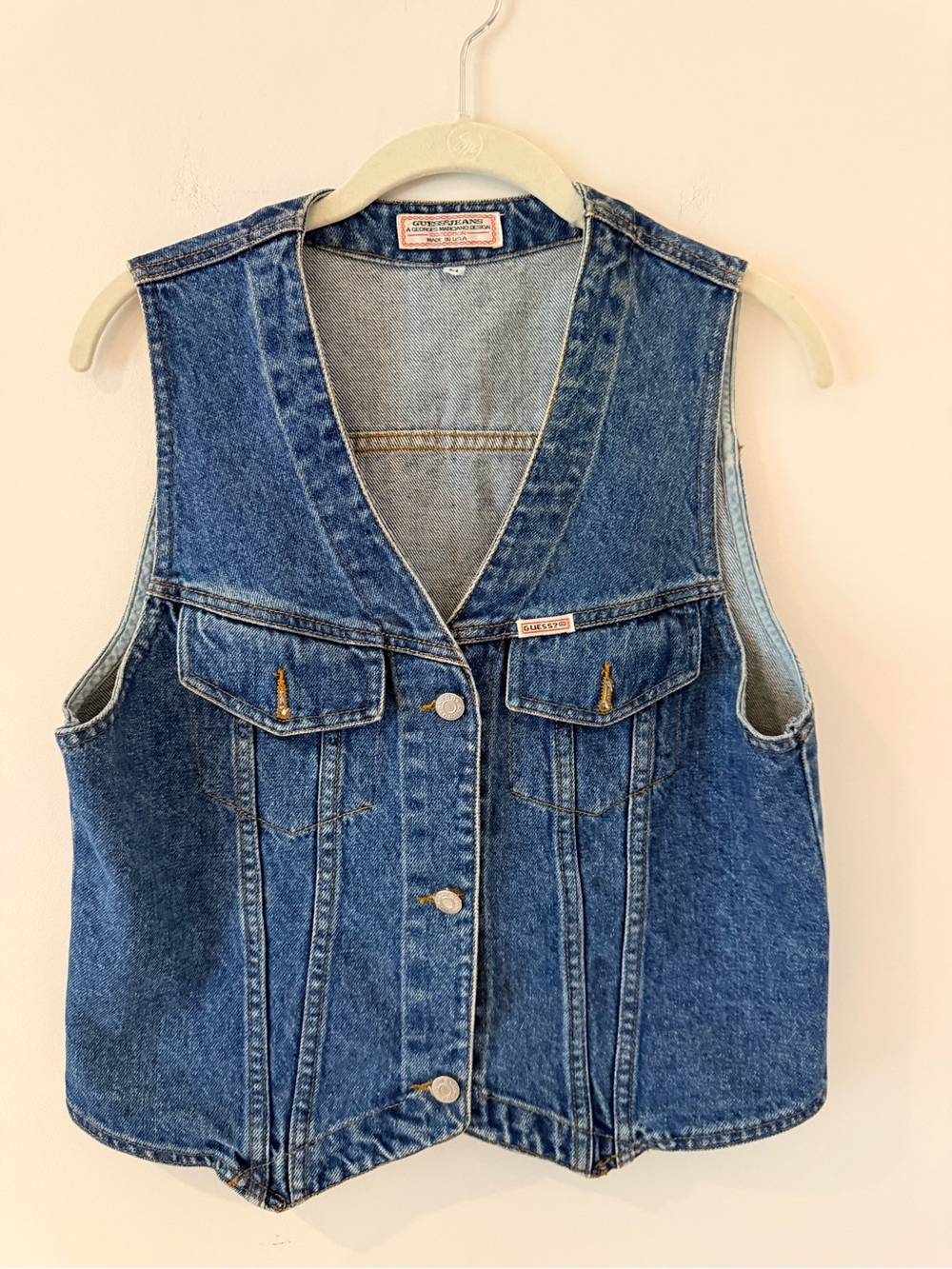 Vintage Guess Jeans Denim Vest Size Medium Made in USA